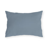 Solid dusty blue outdoor lumbar pillow, 20 x 14 with no pattern