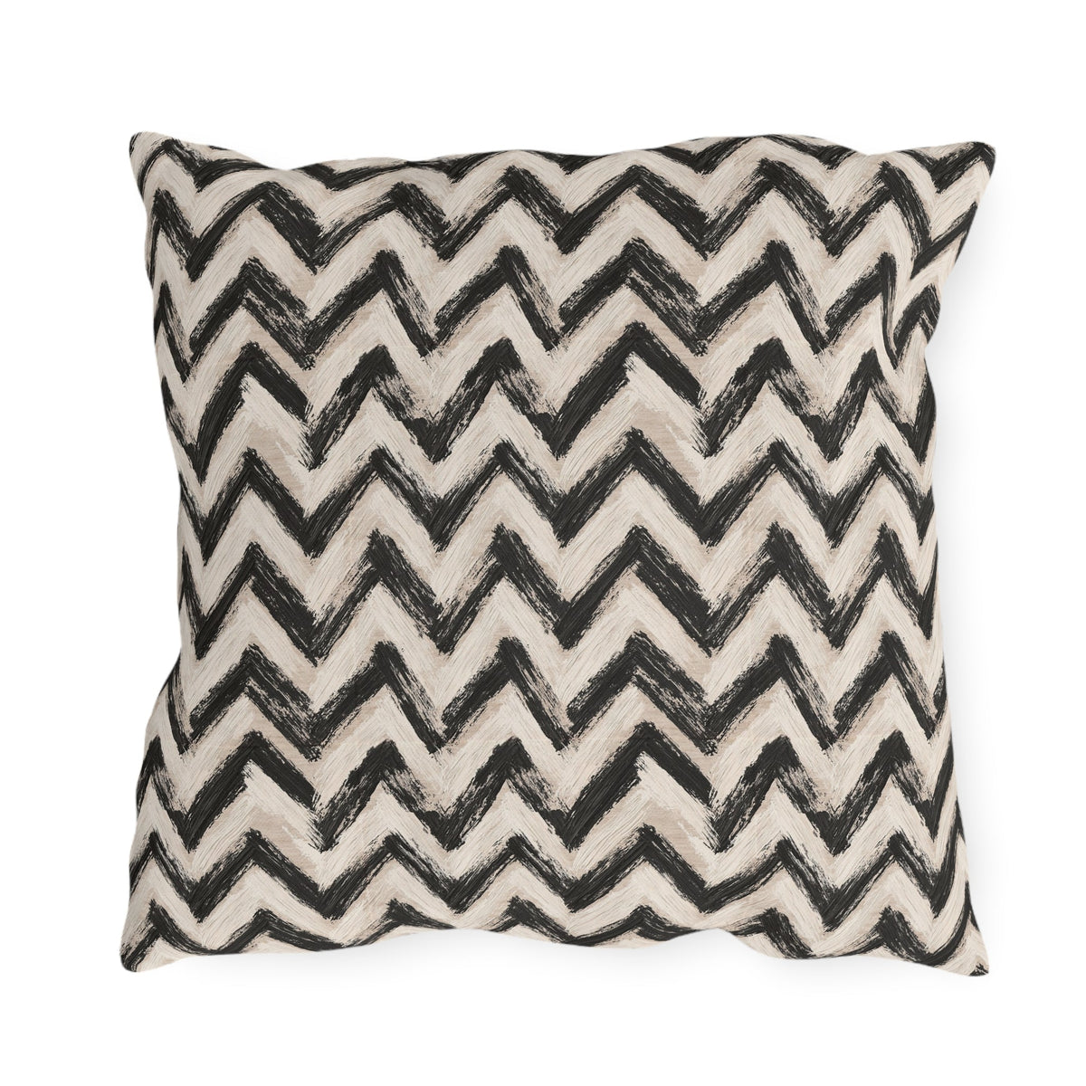 Painted Chevron Black and white outdoor pillow