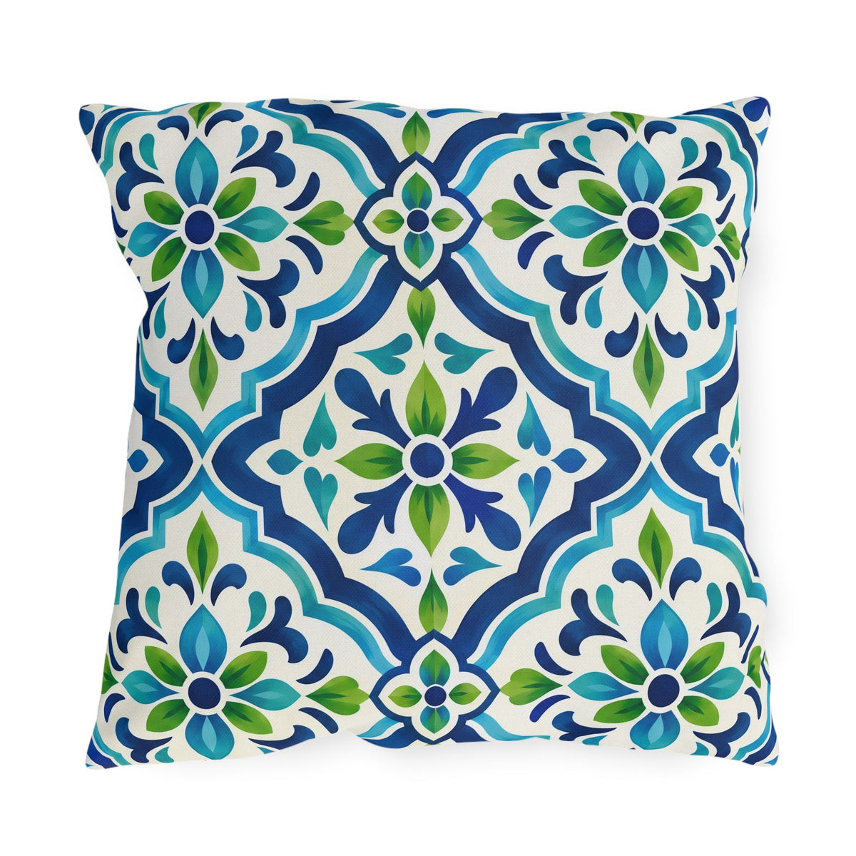 Moroccan Tile Blue outdoor pillow