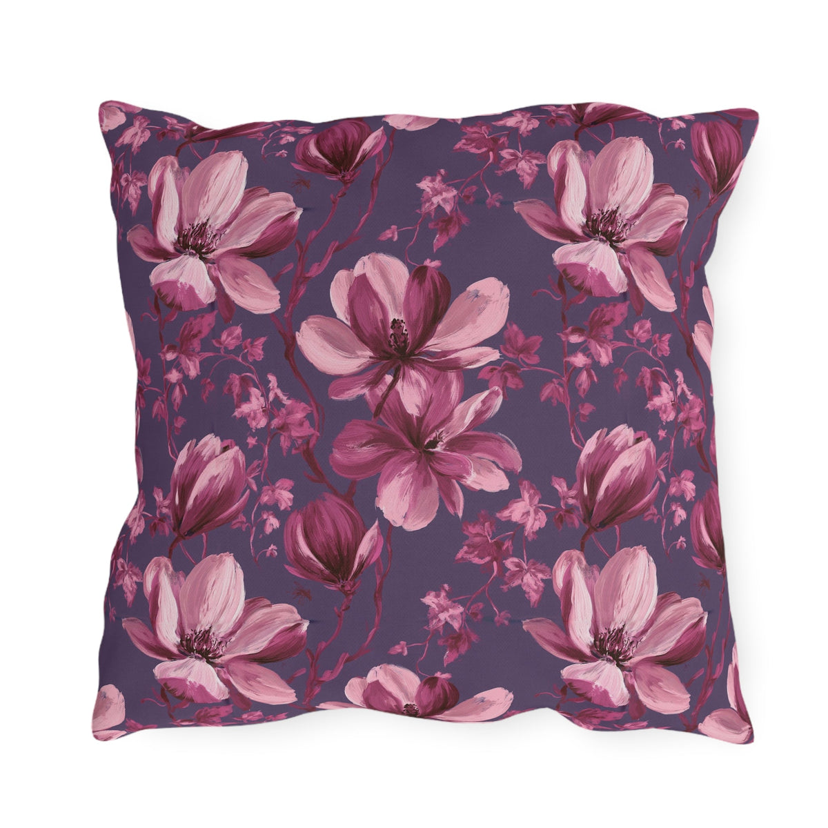 Magnolia Plum outdoor decorative pillow