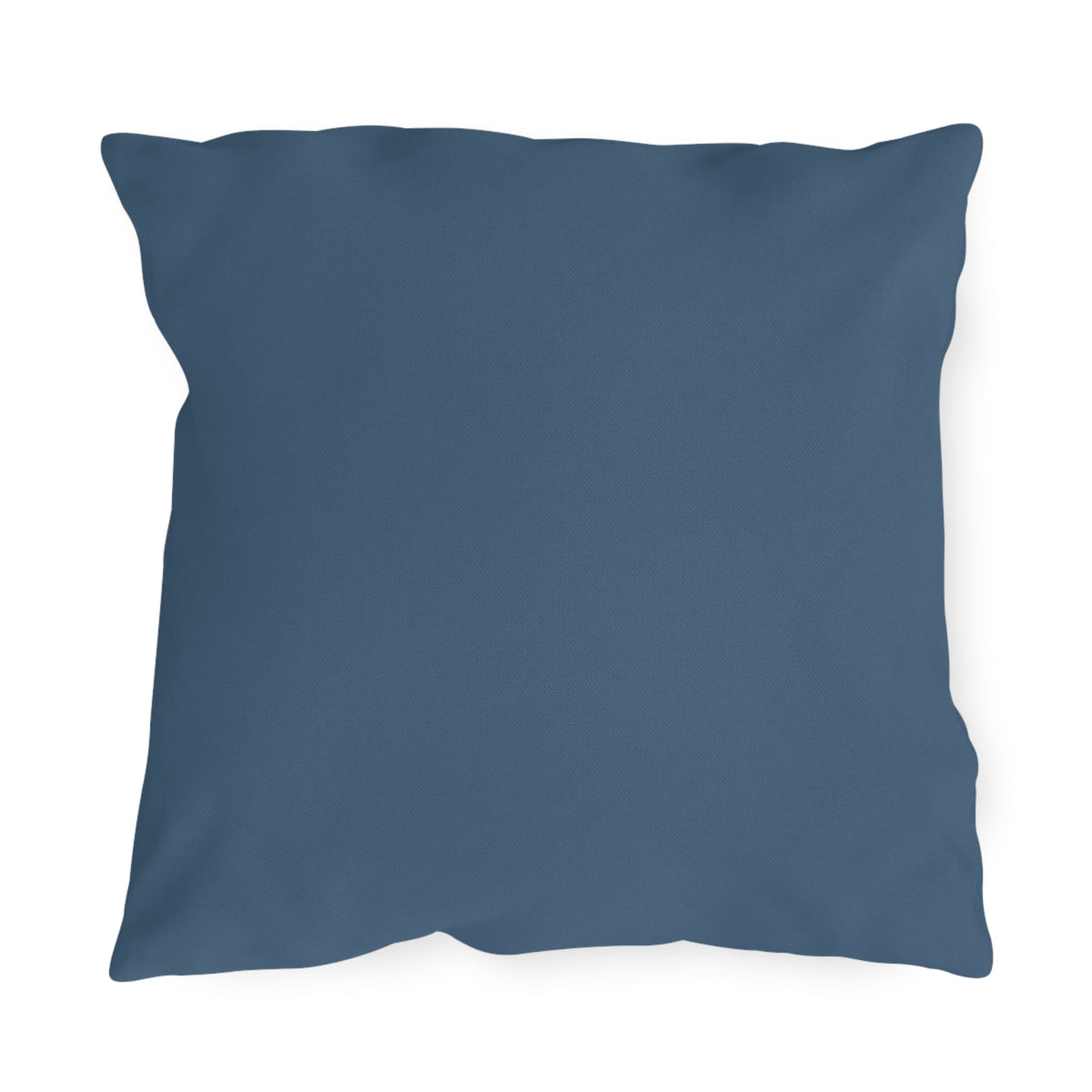 Solid slate blue outdoor pillow, 18 x 18 square with no pattern