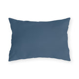 Solid slate blue outdoor lumbar pillow, 20 x 14 with no pattern