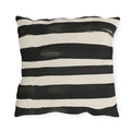 Wide black brushed stripes on a cream outdoor pillow