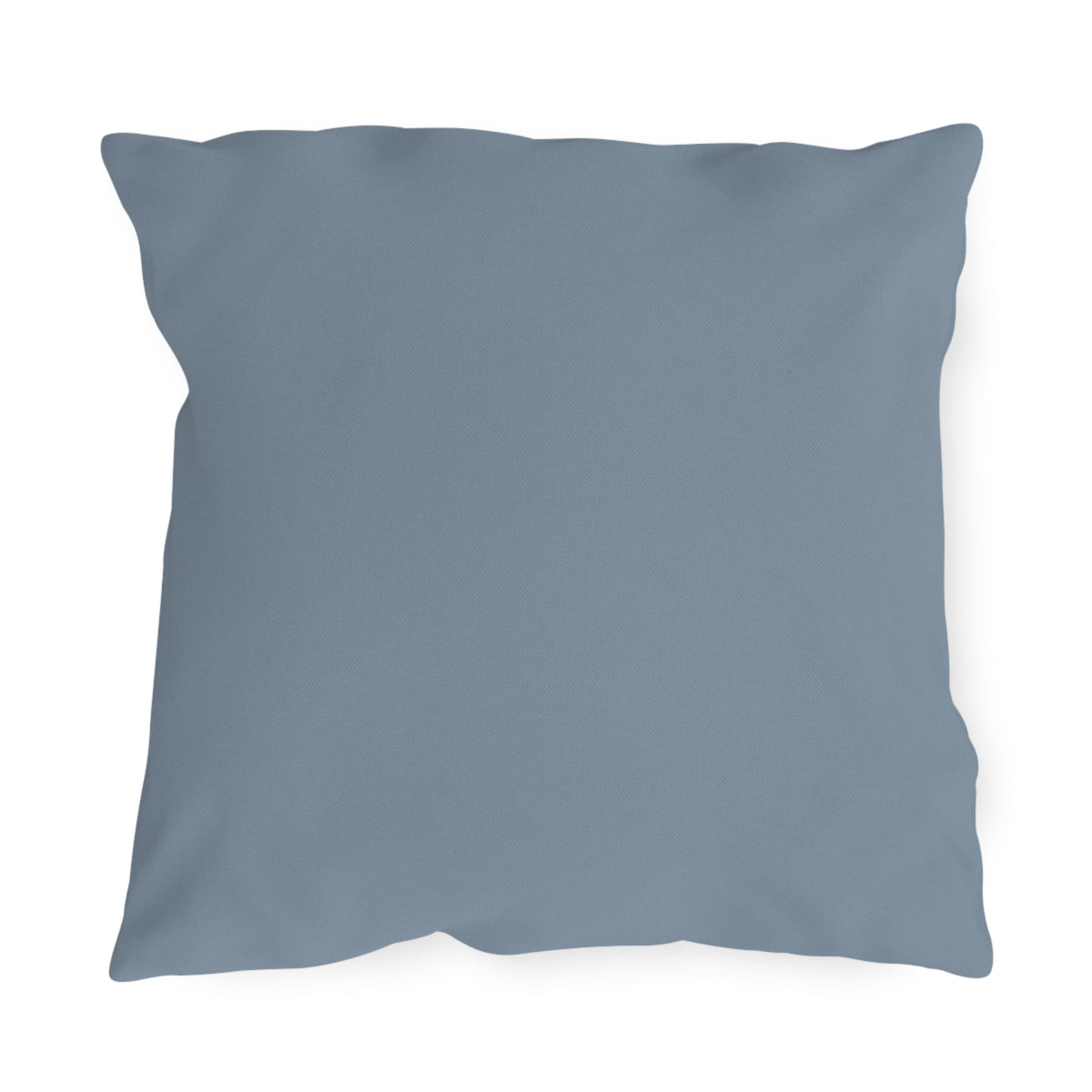Solid dusty blue outdoor pillow, 18 x 18 square with no pattern
