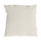 Solid cream neutral outdoor pillow, 18 x 18 square with no pattern