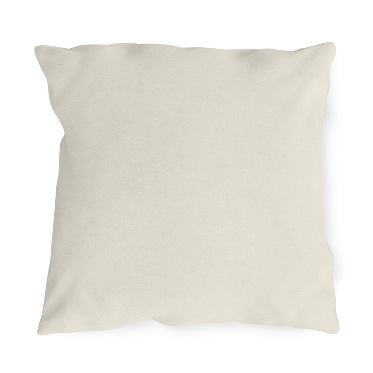Solid cream neutral outdoor pillow, 18 x 18 square with no pattern