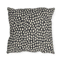 Hand-painted cream dots on charcoal outdoor pillow