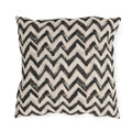 Hand-painted black chevron zigzag on oatmeal outdoor pillow