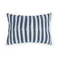 Hand-painted navy and white stripe outdoor lumbar pillow