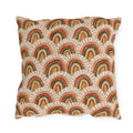 Retro terracotta, rust and olive arch pattern outdoor pillow