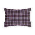 Burgundy and lavender grey tartan plaid outdoor lumbar pillow
