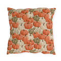 Orange, cream and green pumpkins and gourds on sand outdoor pillow