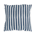 Hand-painted navy and white vertical stripe outdoor pillow