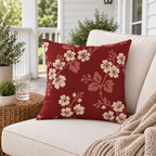 Blossom Branch Red Outdoor Pillow