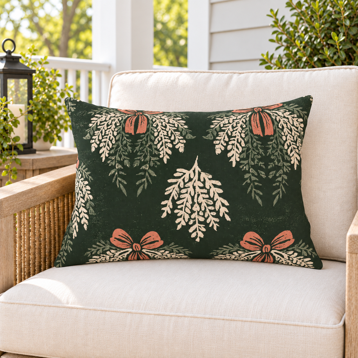 Cedar Bow Forest Outdoor Lumbar Pillow