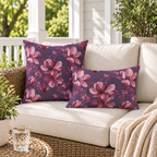 Magnolia Plum Outdoor Pillow