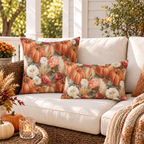 Harvest Bouquet Orange Outdoor Pillow