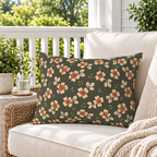 Meadow Bloom Olive Outdoor Lumbar Pillow
