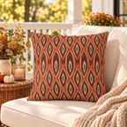 Ikat Diamond Rust Outdoor Pillow