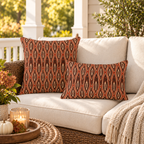 Ikat Diamond Rust Outdoor Pillow