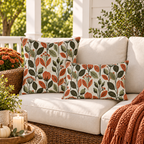 Autumn Botanical Rust Outdoor Pillow
