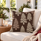Fir Stand Chocolate Outdoor Pillow