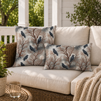 Raven Mist Grey Outdoor Pillow