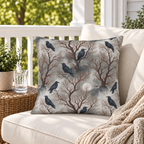 Raven Mist Grey Outdoor Pillow