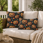 Jack-o'-Lantern Orange Outdoor Lumbar Pillow
