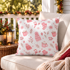 Winter Cocoa Pink Outdoor Pillow