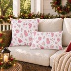 Winter Cocoa Pink Outdoor Pillow