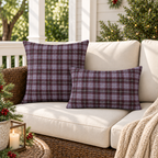Highland Plaid Wine Outdoor Pillow