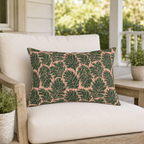 Pine Sprig Blush Outdoor Lumbar Pillow