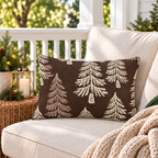 Fir Stand Chocolate Outdoor Lumbar Pillow