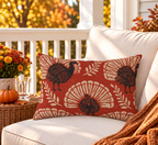 Harvest Turkey Red Outdoor Lumbar Pillow