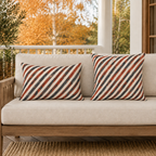 Diagonal Stripe Rust Outdoor Lumbar Pillow