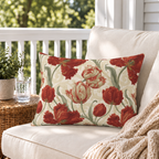 Parrot Tulip Red Outdoor Lumbar Pillow