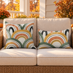 Arch Scallop Ochre Outdoor Pillow