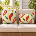 Chili Pepper Red Outdoor Pillow