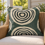 Concentric Ring Forest Outdoor Pillow