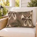 Spruce Bow Chocolate Outdoor Lumbar Pillow