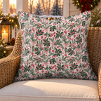 Holly Berry Blush Outdoor Pillow