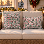 Holly Berry Blush Outdoor Pillow