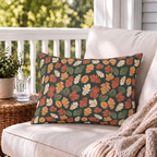 Woodland Leaf Forest Outdoor Lumbar Pillow