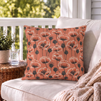 Poppy Field Coral Outdoor Pillow