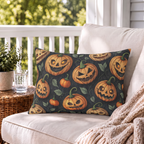 Jack-o'-Lantern Orange Outdoor Lumbar Pillow