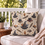 Witch Hat Cream Outdoor Pillow