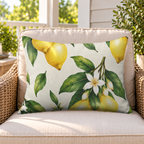 Lemon Branch Yellow Outdoor Lumbar Pillow