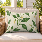 Pepper Blossom Green Outdoor Lumbar Pillow