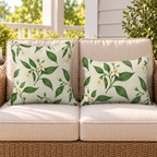 Pepper Blossom Green Outdoor Pillow